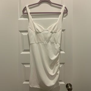 Zara white draped elasticized dress sz med